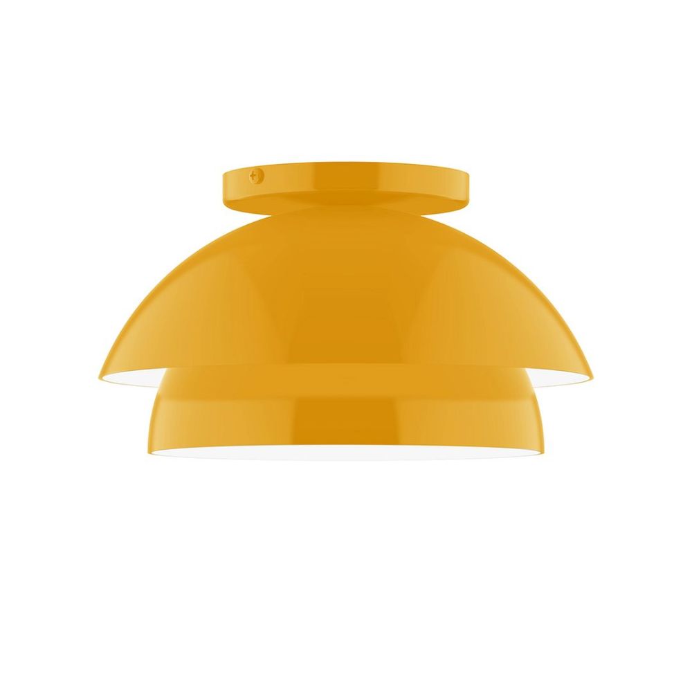 Montclair Lightworks FMDX445-G15-21 10" Nest Flush Mount with Glass Globe Bright Yellow Finish